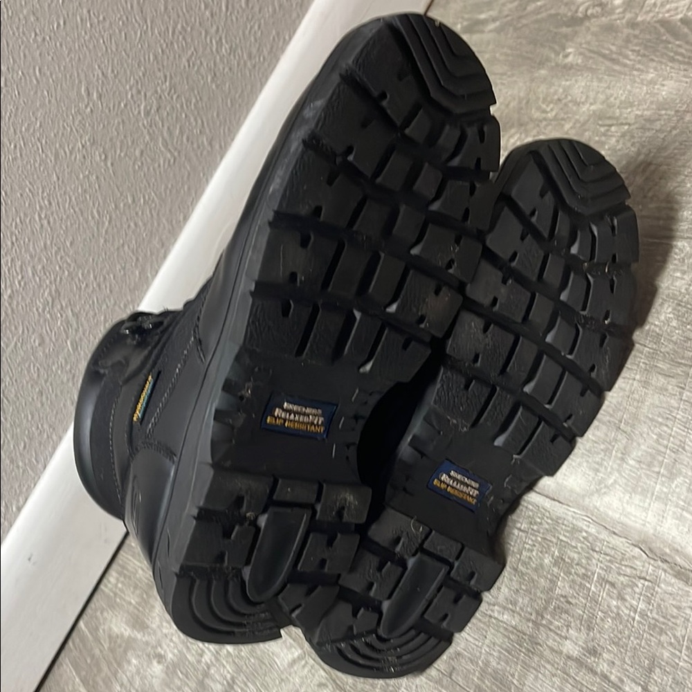 Skechers Men's Black Tactical Lace-Up Work Boots - Picture 11 of 13